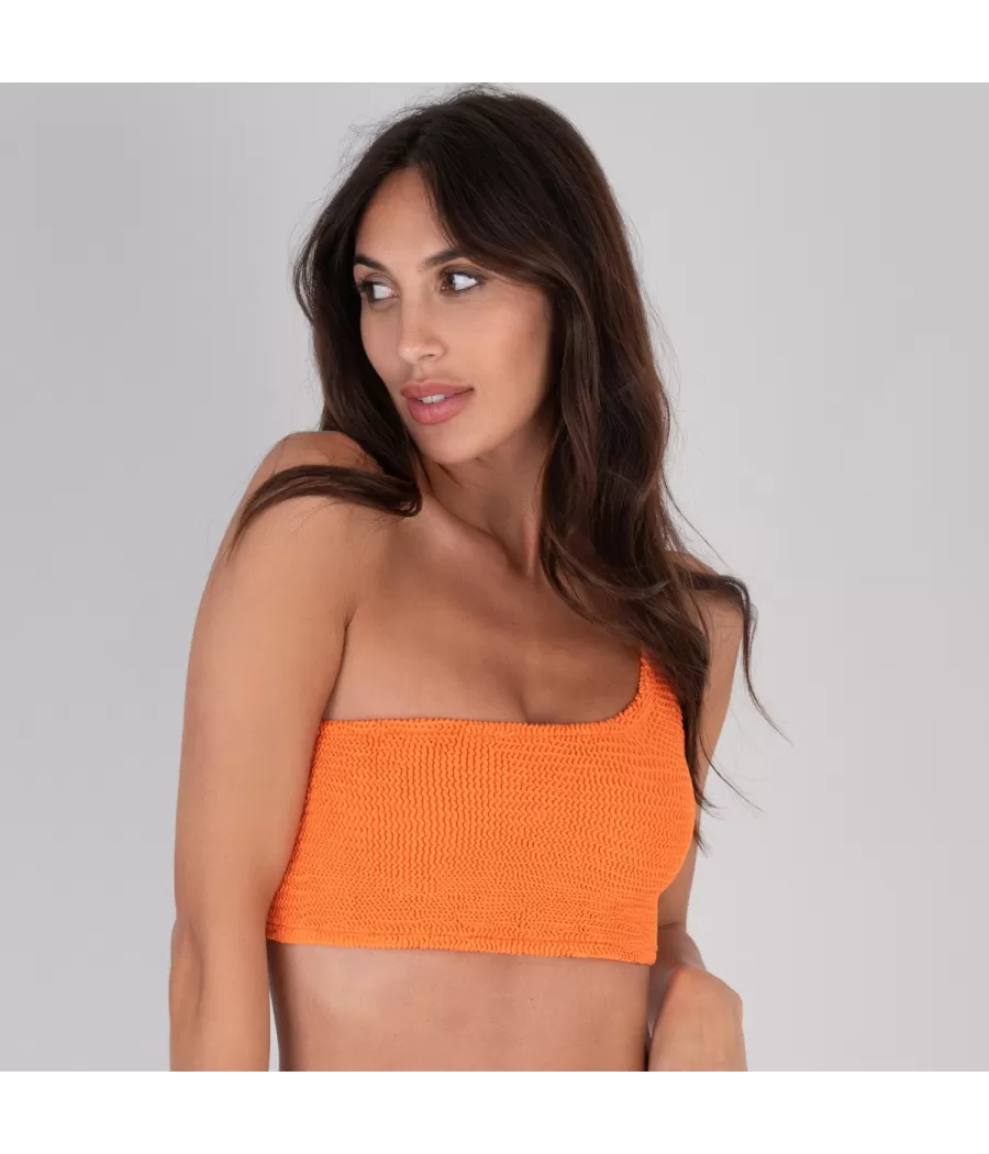 Haut de maillot femme asymétrique one size orange