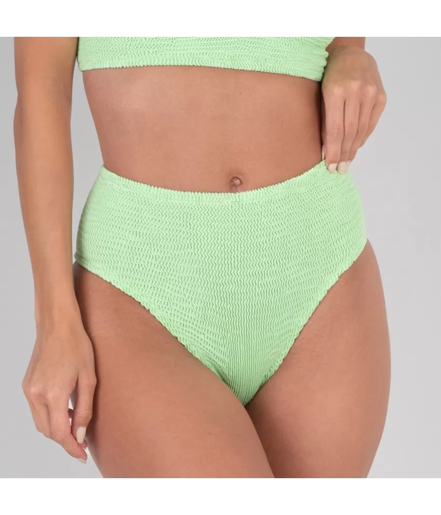 Dames bikinislip met hoge taille één maat amandel