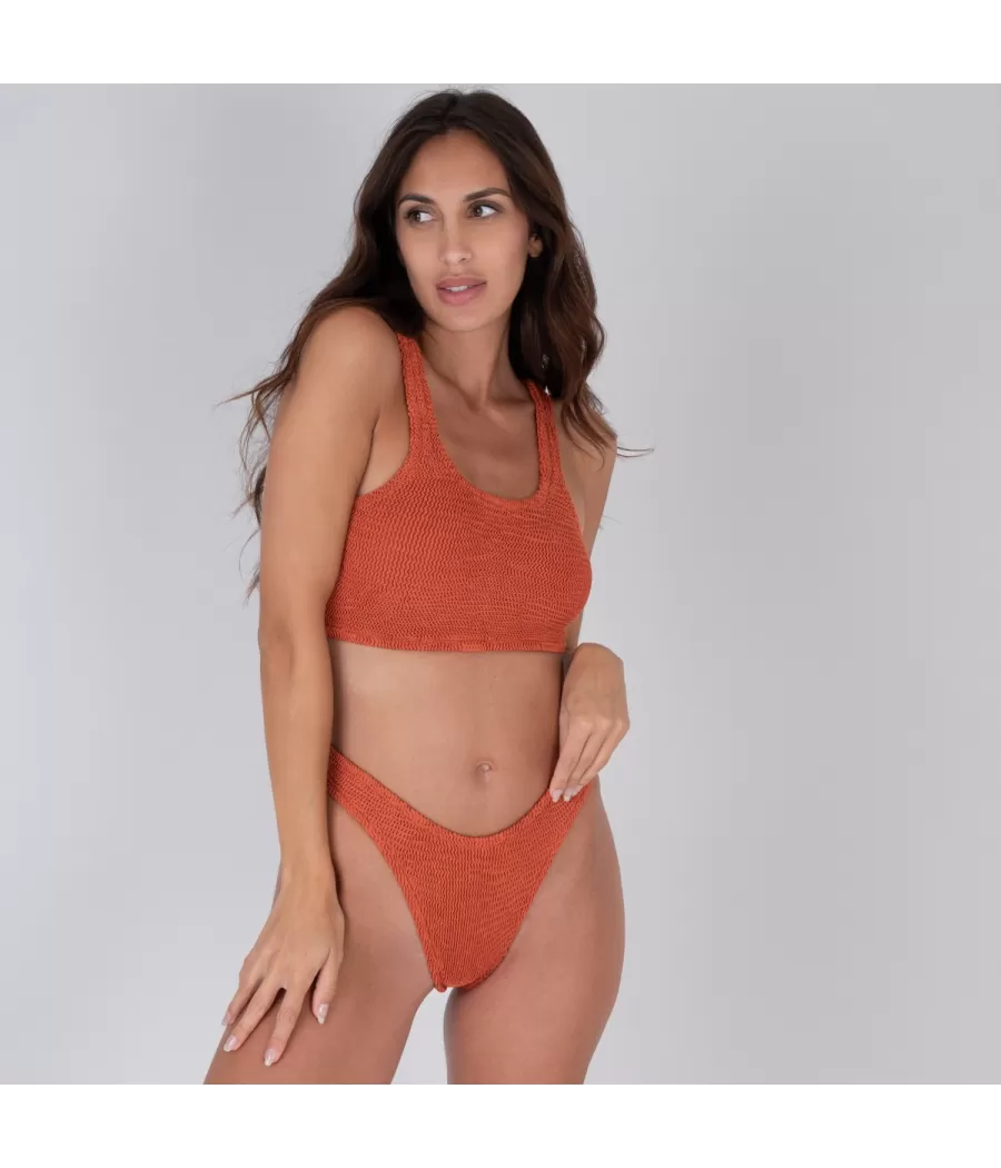 Haut de maillot brassière one size terracotta | Kiwi Saint Tropez