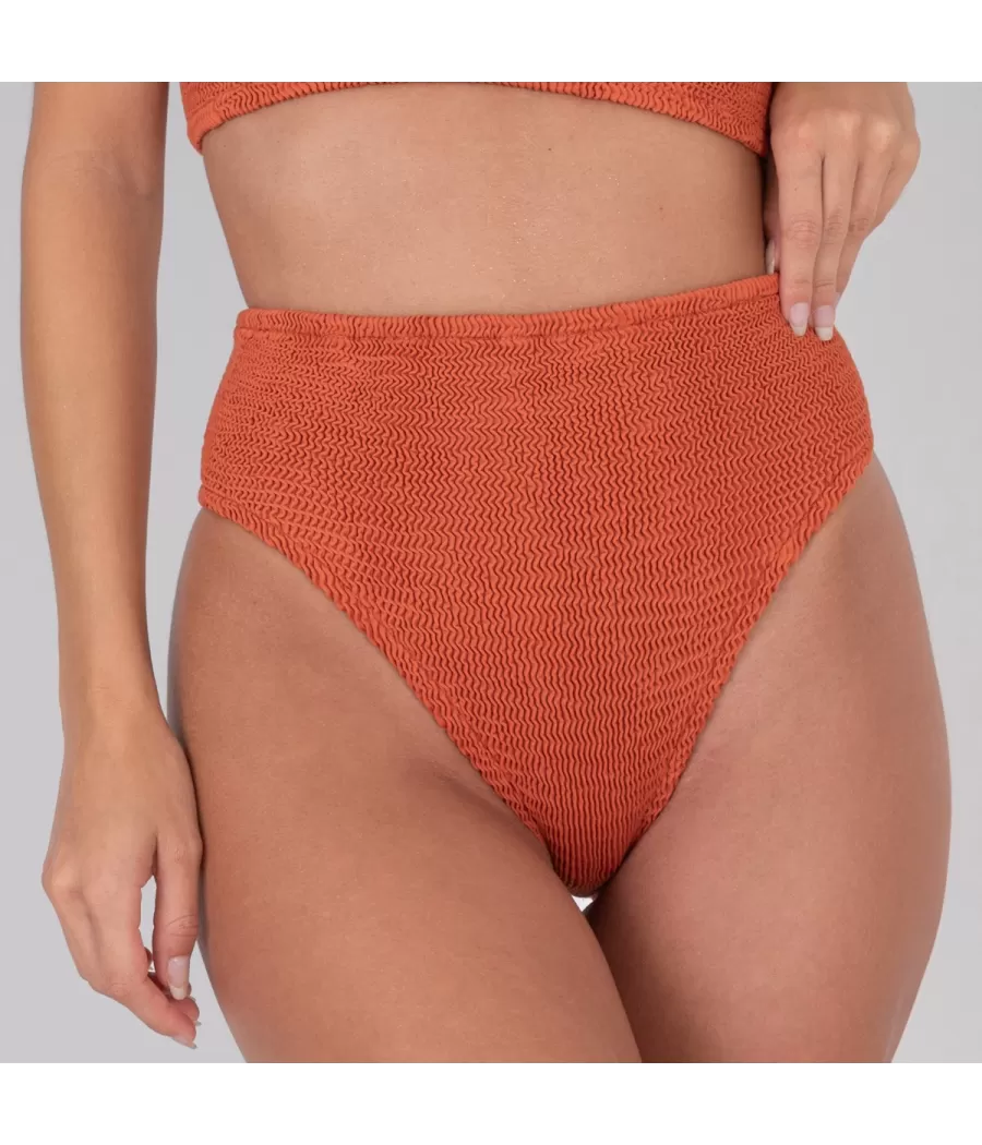 Culotte de maillot femme haute one size terracotta | Kiwi Saint Tropez