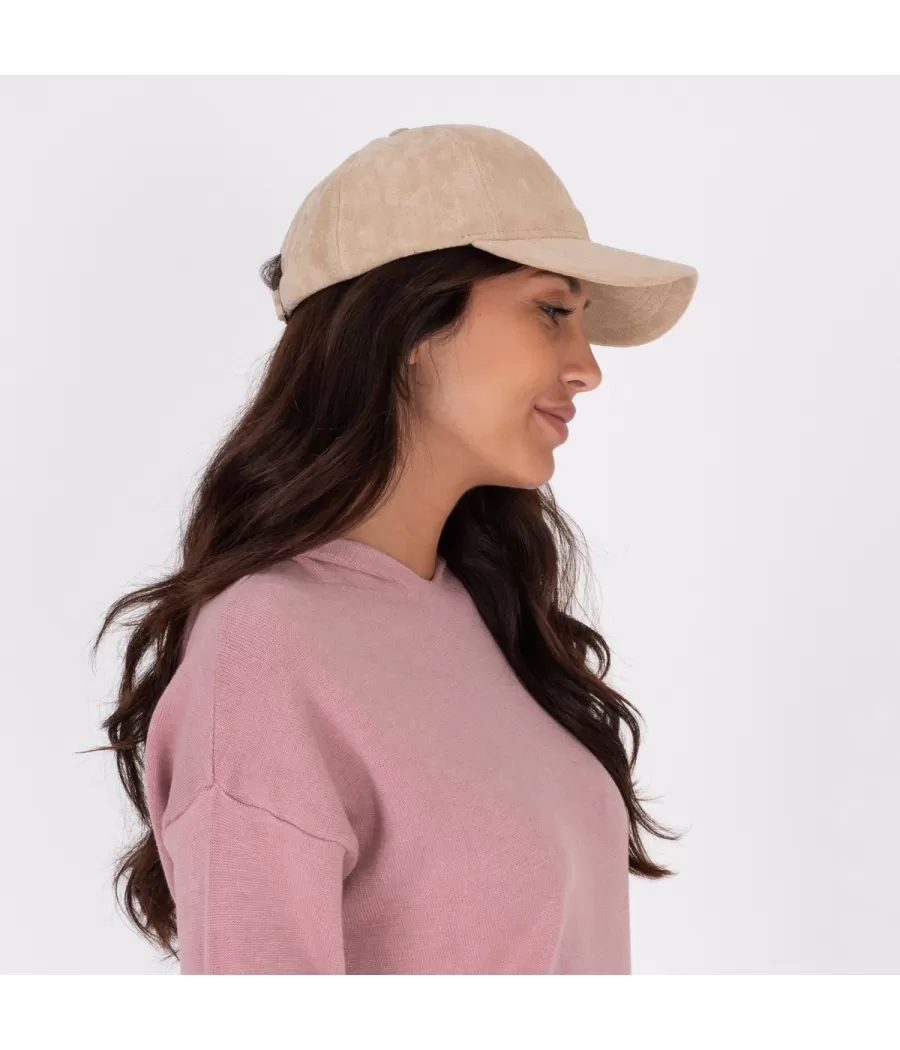 Casquette mixte nubuck beige | Kiwi Saint-Tropez