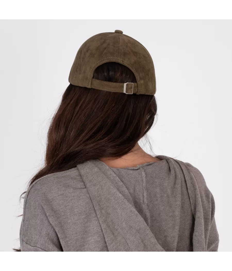 Casquette mixte nubuck kaki | Kiwi Saint-Tropez