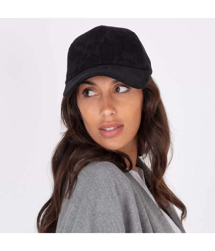 Casquette mixte nubuck noir