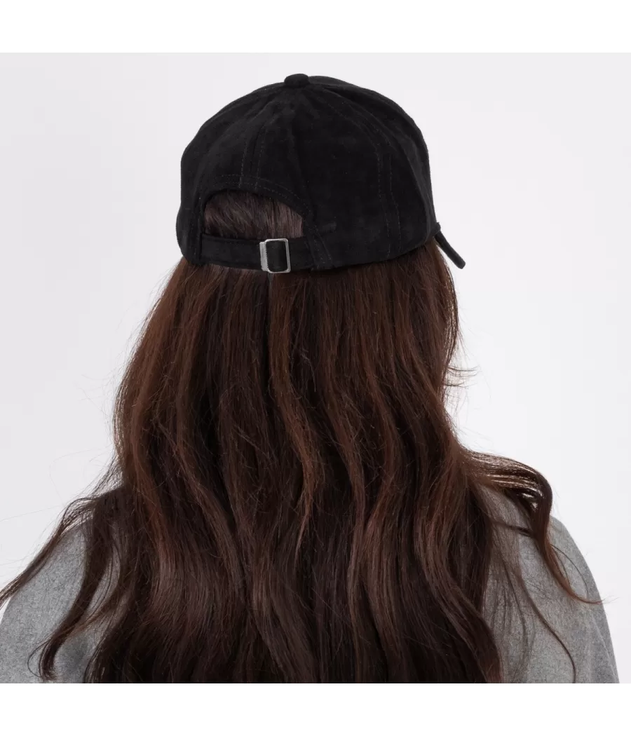 Casquette mixte nubuck noir | Kiwi Saint-Tropez