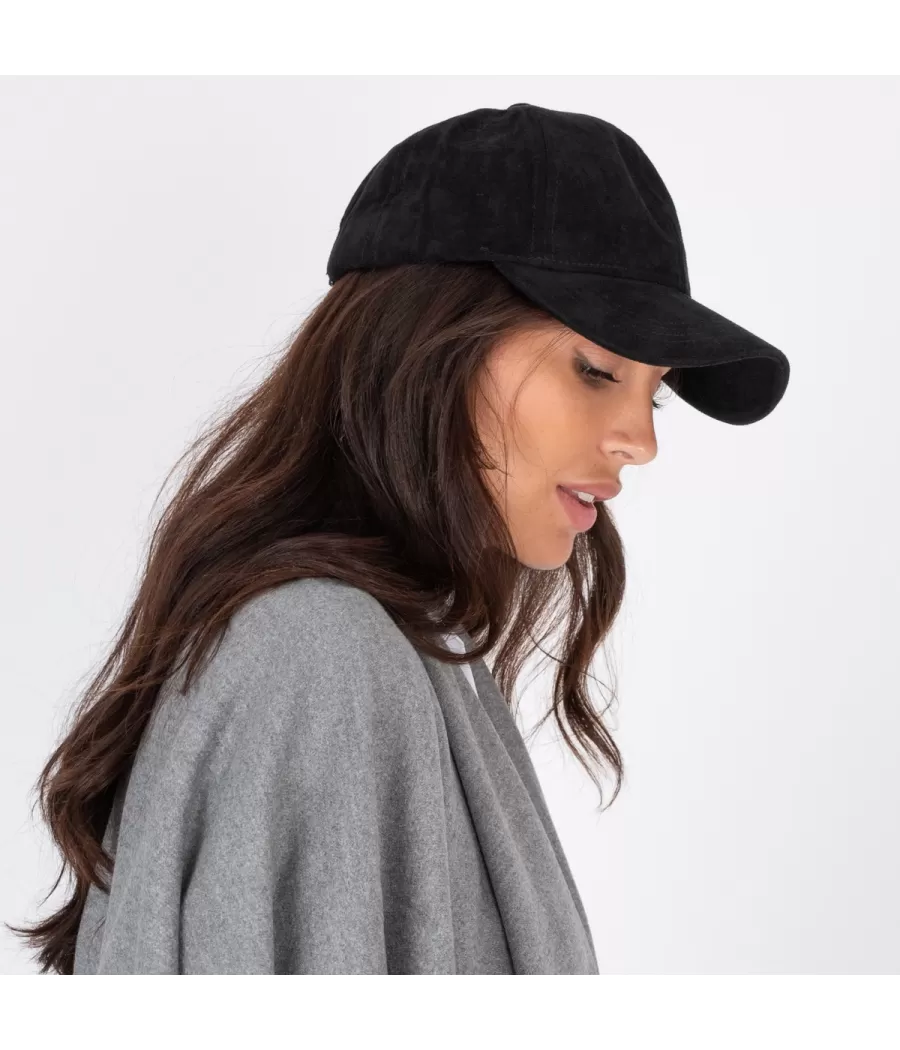 Casquette mixte nubuck noir | Kiwi Saint-Tropez