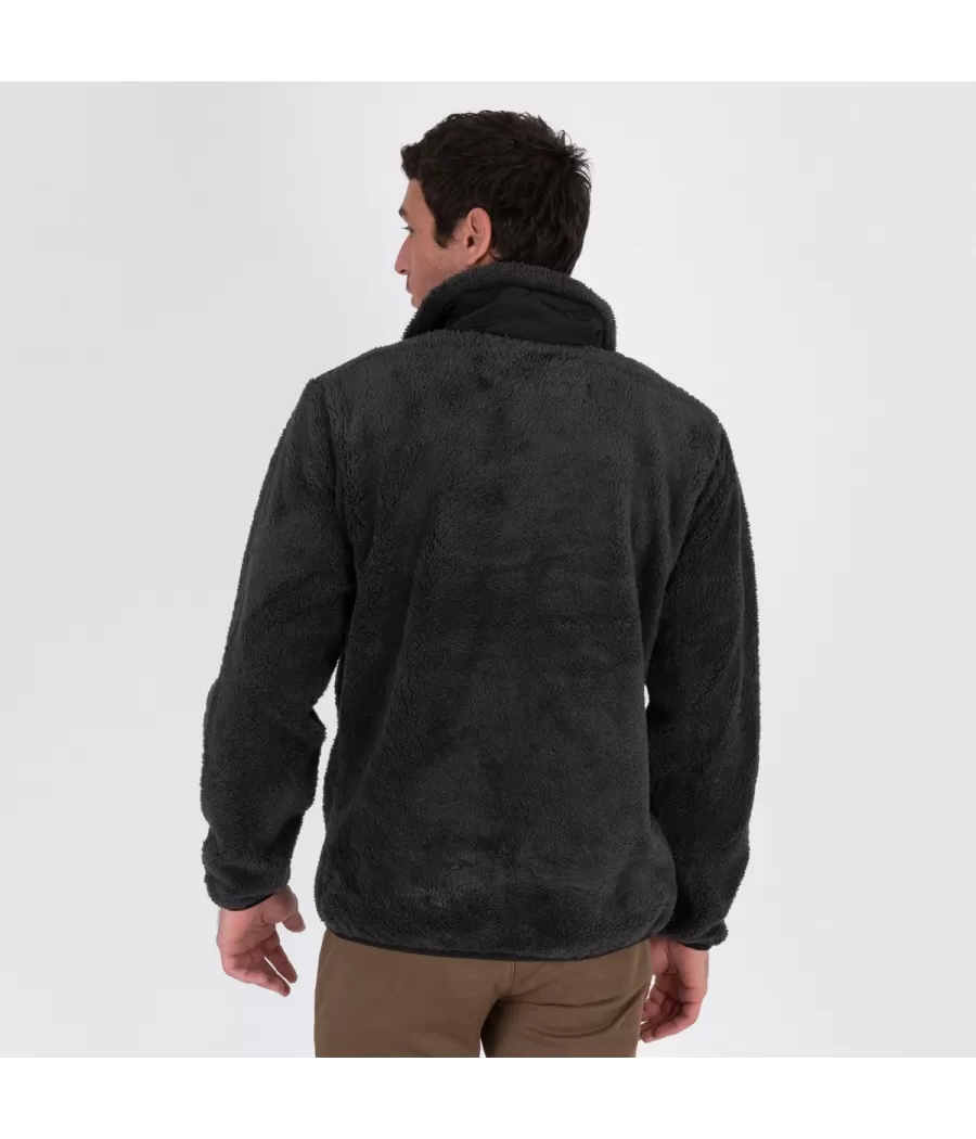 Veste homme en sherpa manches longues gris | Kiwi Saint Tropez