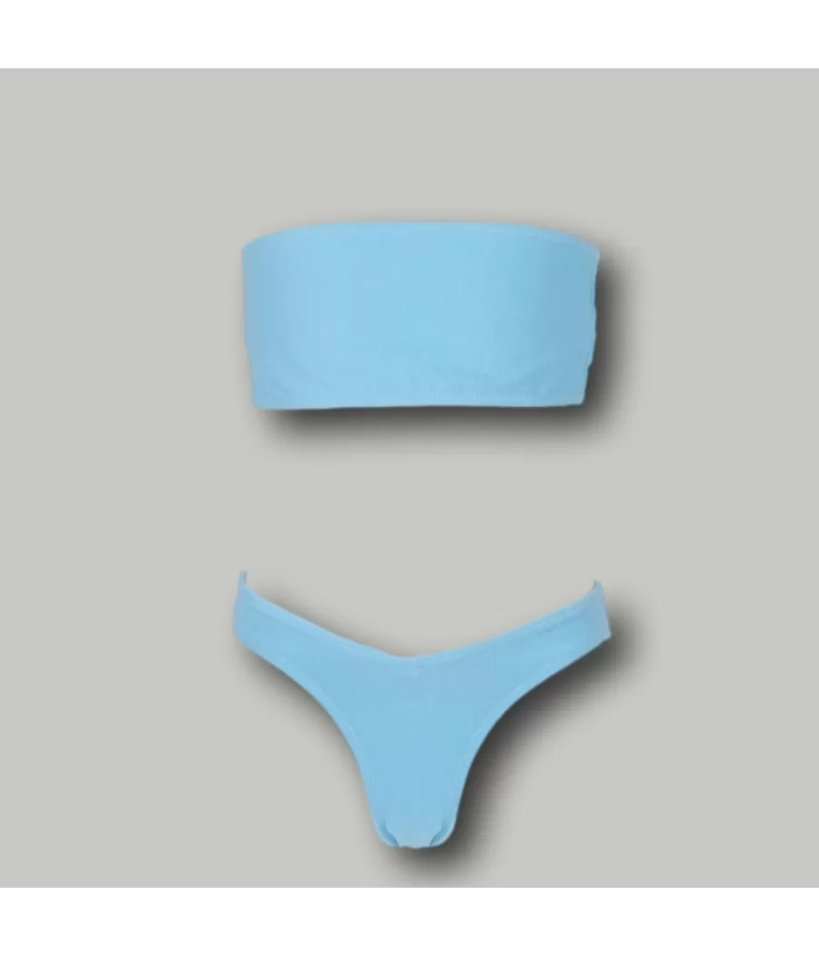 Maillot 2 pièces fille brassière leriane ciel (Exclu web 2024) | Kiwi Saint Tropez