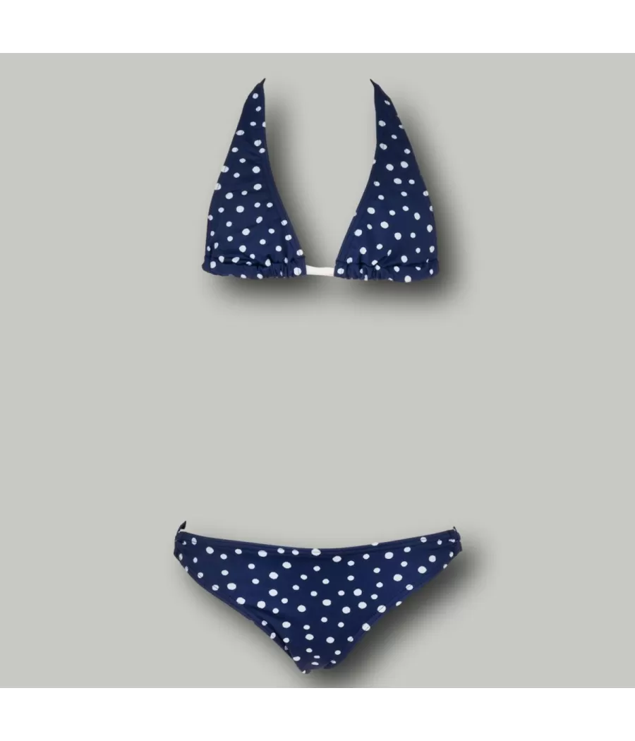 Maillot 2 pièces fille triangle peas navy (Exclu web 2024) - Maillots 2 pièces fille | Kiwi Saint Tropez