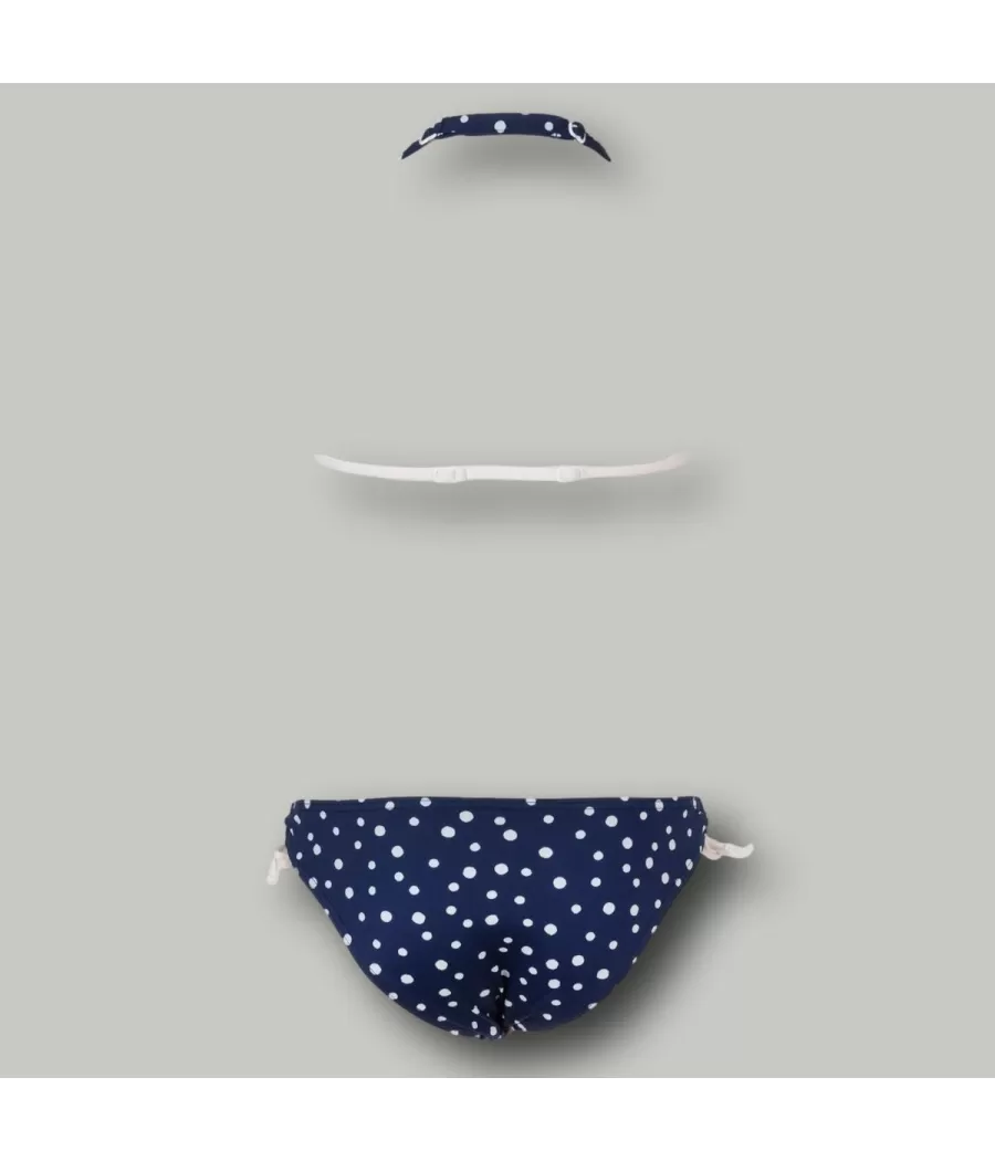 Maillot 2 pièces fille triangle peas navy (Exclu web 2024) | Kiwi Saint Tropez