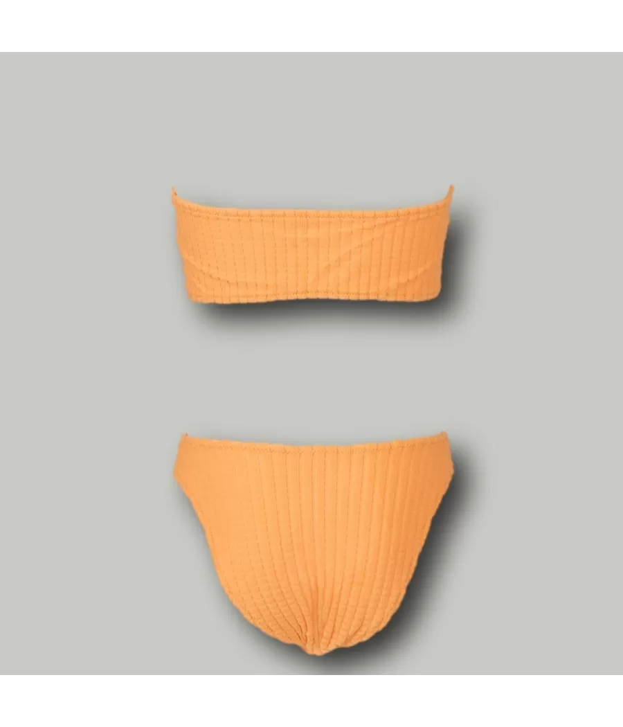 Maillot 2 pièces fille brassière bee abricot (Exclu web 2024) | Kiwi Saint Tropez