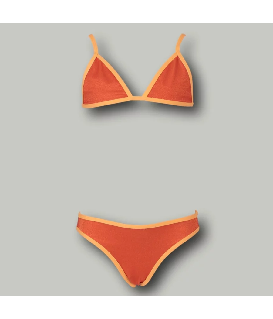 Maillot 2 pièces fille triangle luminoso orange (Exclu web 2024) - Maillots 2 pièces fille | Kiwi Saint Tropez