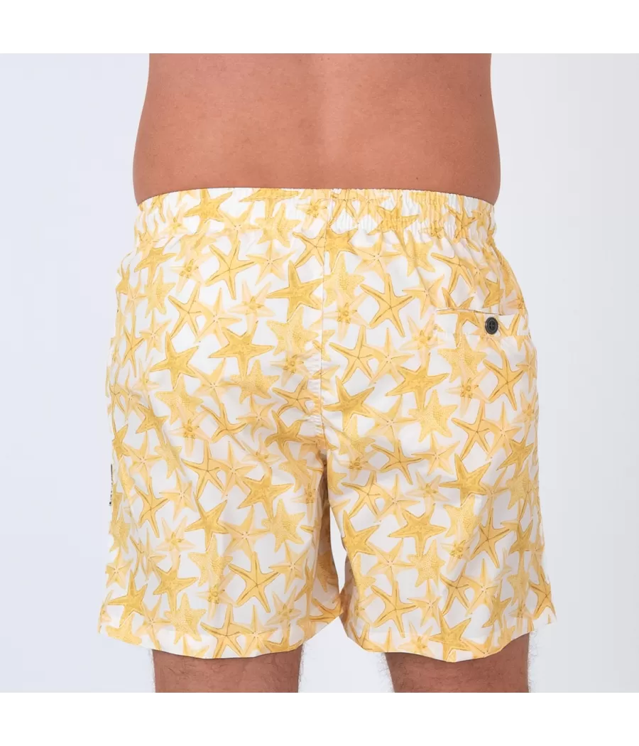 Maillot de bain homme starfish jaune (Exclu web 2024) | Kiwi Saint Tropez