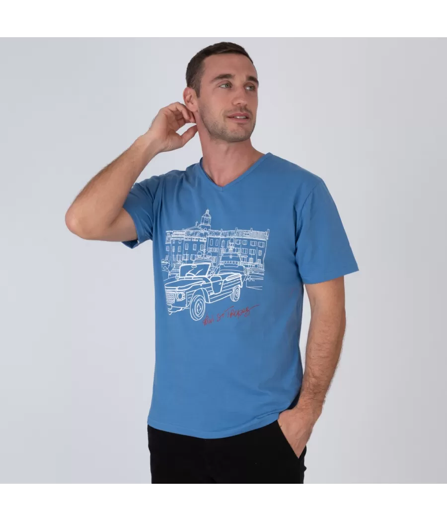 Heren-T-shirt blauw mehari