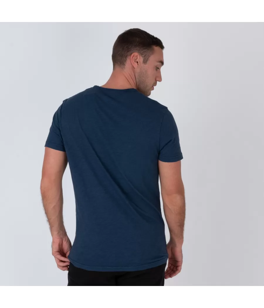 Heren-T-shirt met ronde hals in marineblauw topaas - T-Shirts homme | Kiwi Saint Tropez