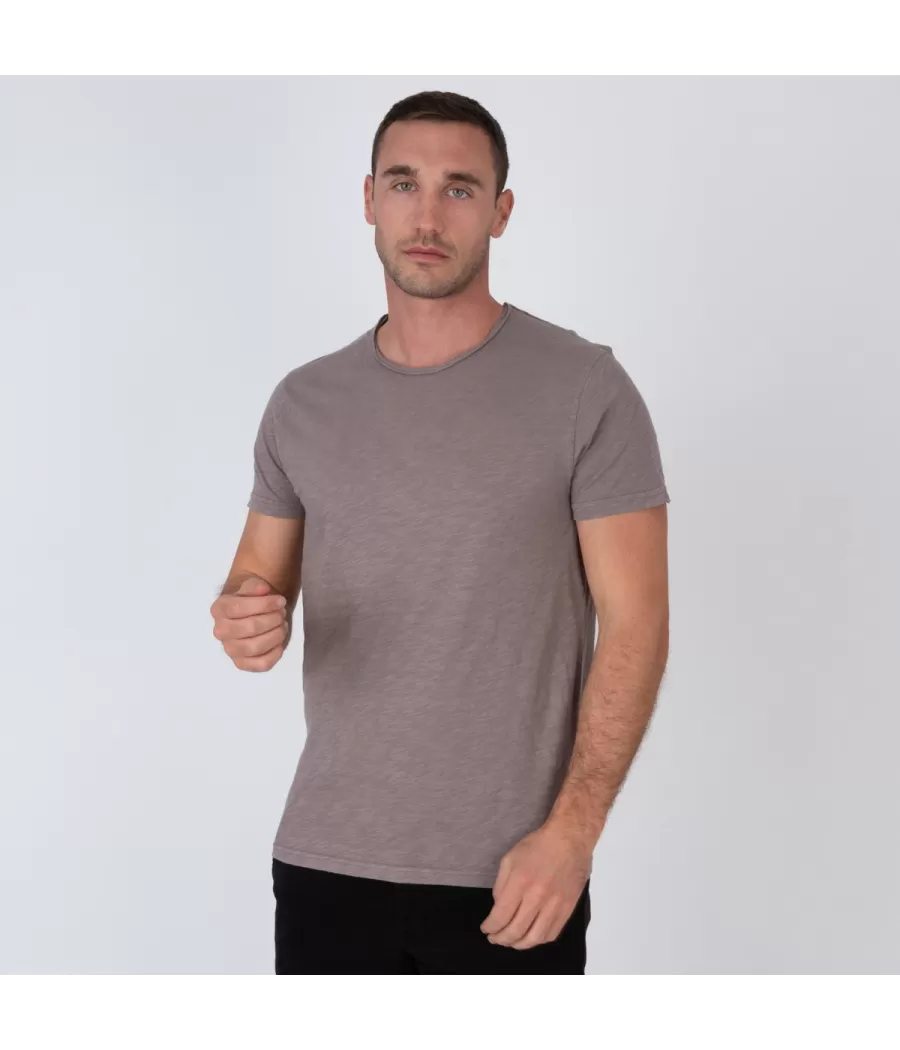 Heren-T-shirt met ronde hals taupe topaz - Archive sales for men | Kiwi Saint Tropez