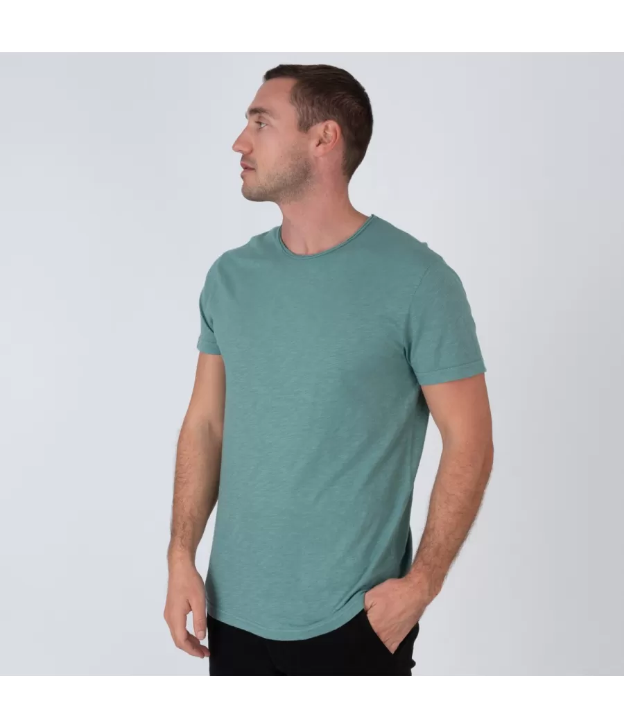 Heren t-shirt met ronde hals topaz korstmossen - T-Shirts homme | Kiwi Saint Tropez