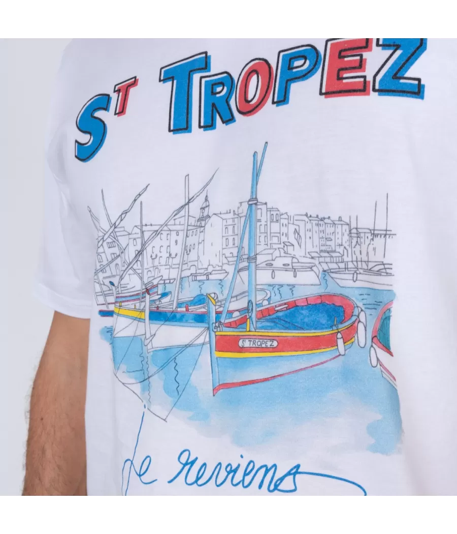 Beroemd wit T-shirt voor heren - T-Shirts homme | Kiwi Saint Tropez