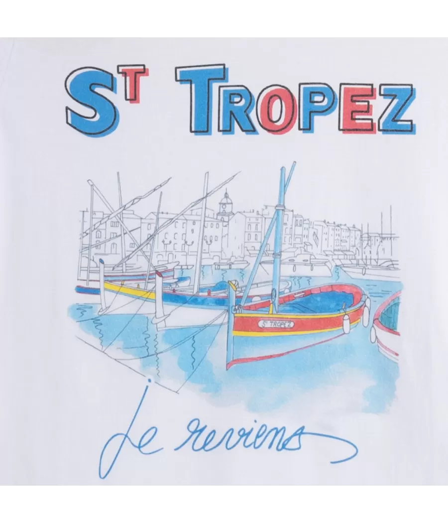 Jongensberoemd wit T-shirt - T-shirts garçon | Kiwi Saint Tropez