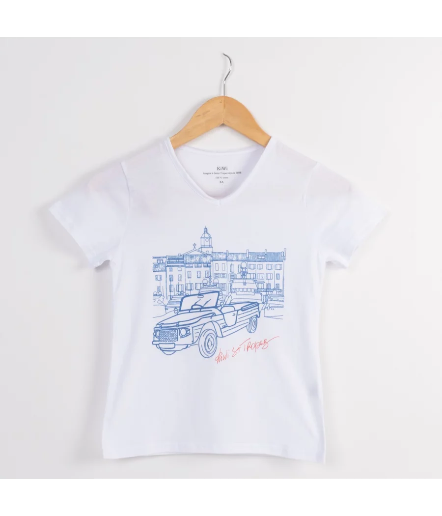 T-shirt garçon méhari blanc - T-shirts garçon | Kiwi Saint Tropez