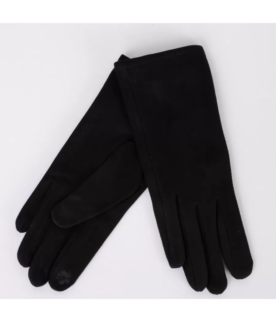 Gants femme nubuck noir | Kiwi Saint Tropez