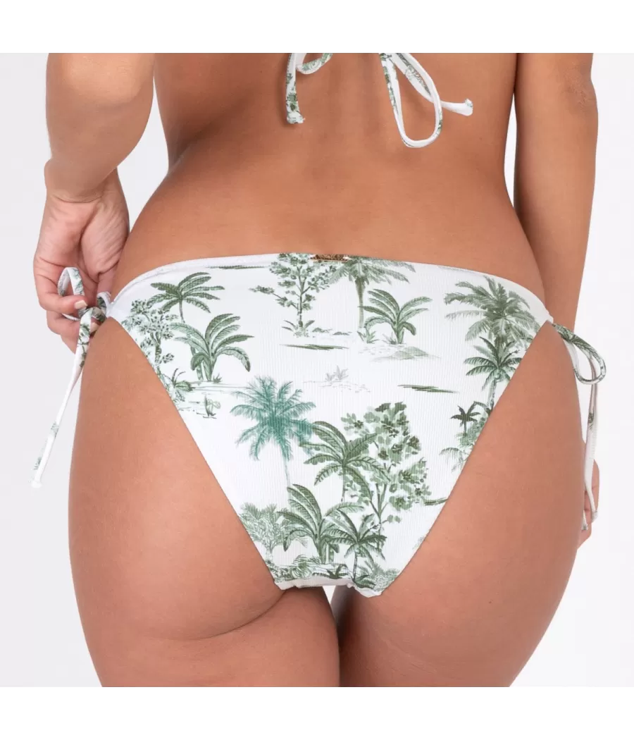 Culotte de maillot femme nouée jungle vert (Exclu web 2024) | Kiwi Saint Tropez