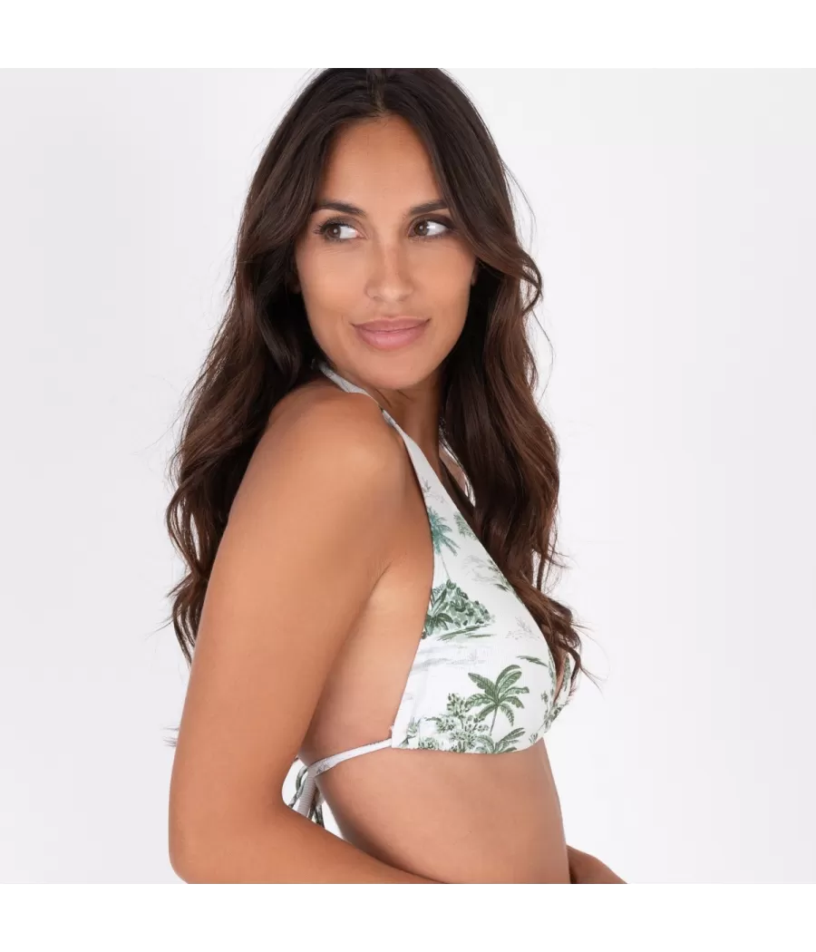 Haut de maillot femme triangle large jungle vert (Exclu Web 2024) | Kiwi Saint Tropez