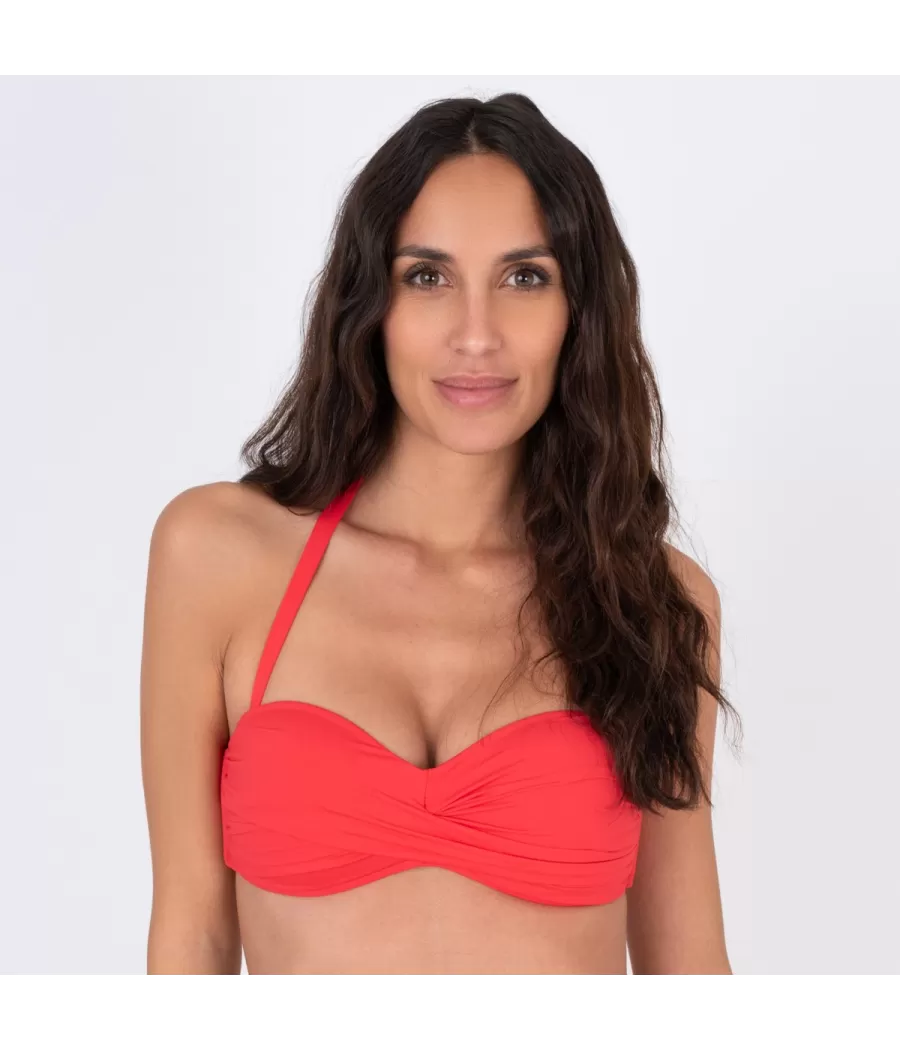 Haut de maillot femme bandeau savane rosso (Exclu web 2024)