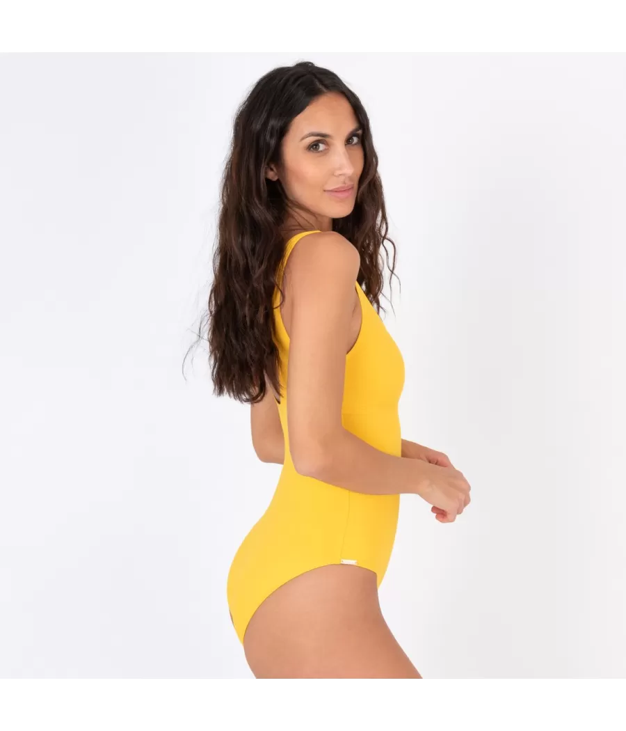 Maillot 1 pièce basique savane maïs (Exclu web 2024) | Kiwi Saint Tropez