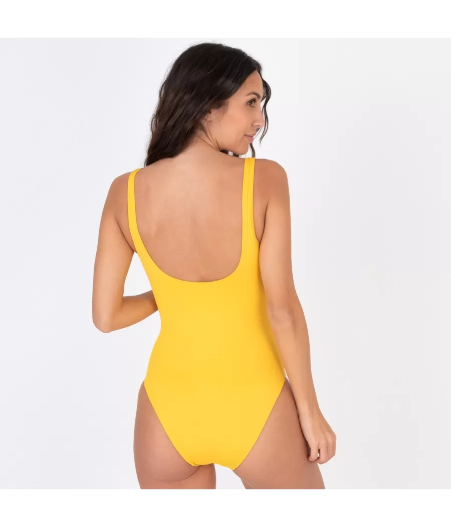 Maillot 1 pièce basique savane maïs (Exclu web 2024) | Kiwi Saint Tropez