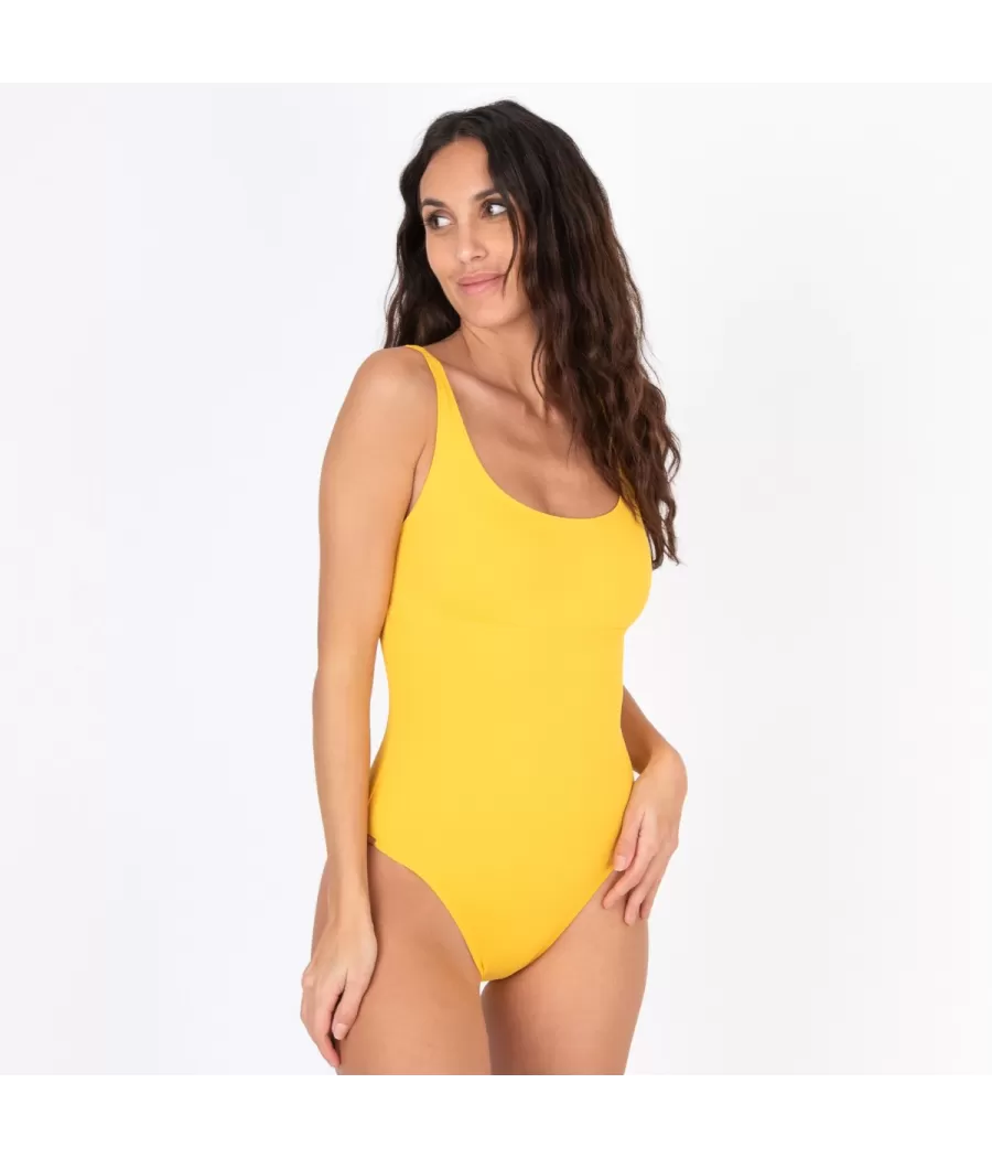 Maillot 1 pièce basique savane maïs (Exclu web 2024) | Kiwi Saint Tropez