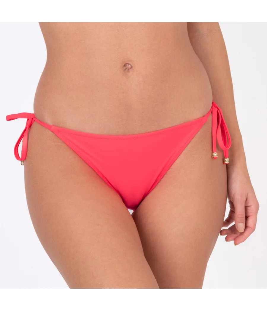 Culotte de maillot femme nouée Vitane corail (Exclu web 2024) - Plain mix and match | Kiwi Saint Tropez