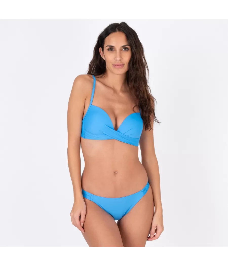 Culotte de maillot femme echancrée vitane bleu (Exclu web 2024) - Plain mix and match | Kiwi Saint Tropez