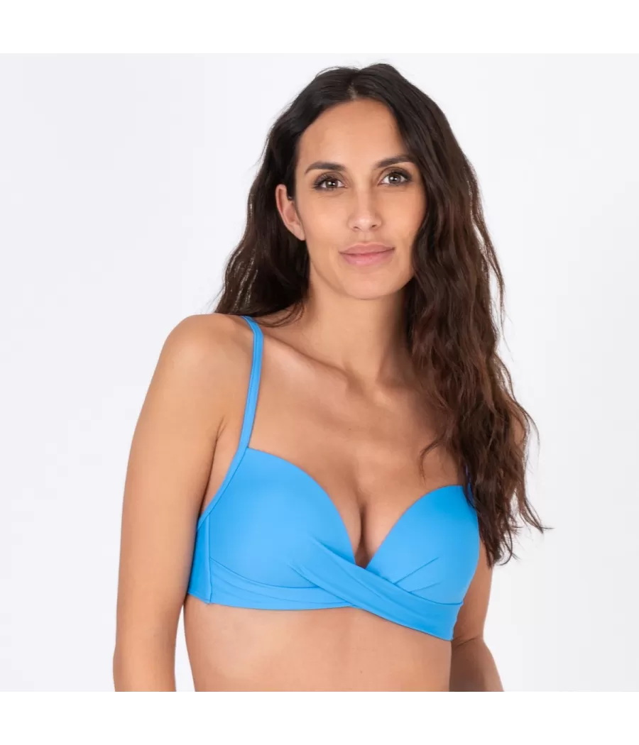 Haut de maillot femme coques vitane bleu (Exclu web 2024) - Plain mix and match | Kiwi Saint Tropez