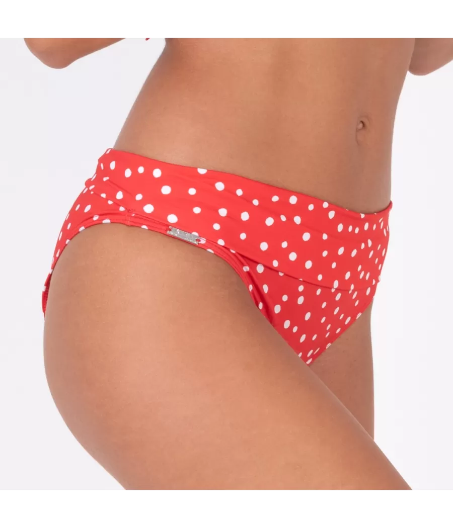 Culotte de maillot femme revers peas rouge (Exclu web 2024) | Kiwi Saint Tropez