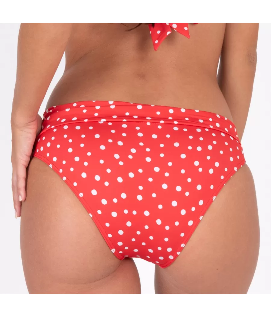 Culotte de maillot femme revers peas rouge (Exclu web 2024) | Kiwi Saint Tropez