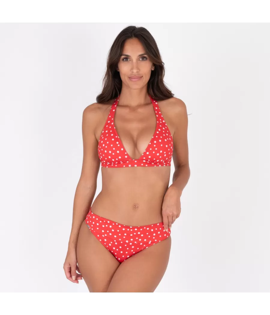 Culotte de maillot femme revers peas rouge (Exclu web 2024) | Kiwi Saint Tropez