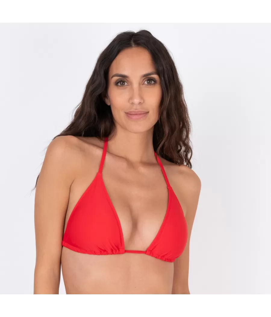 Haut de maillot femme triangle mixane rouge (Exclu web 2024)