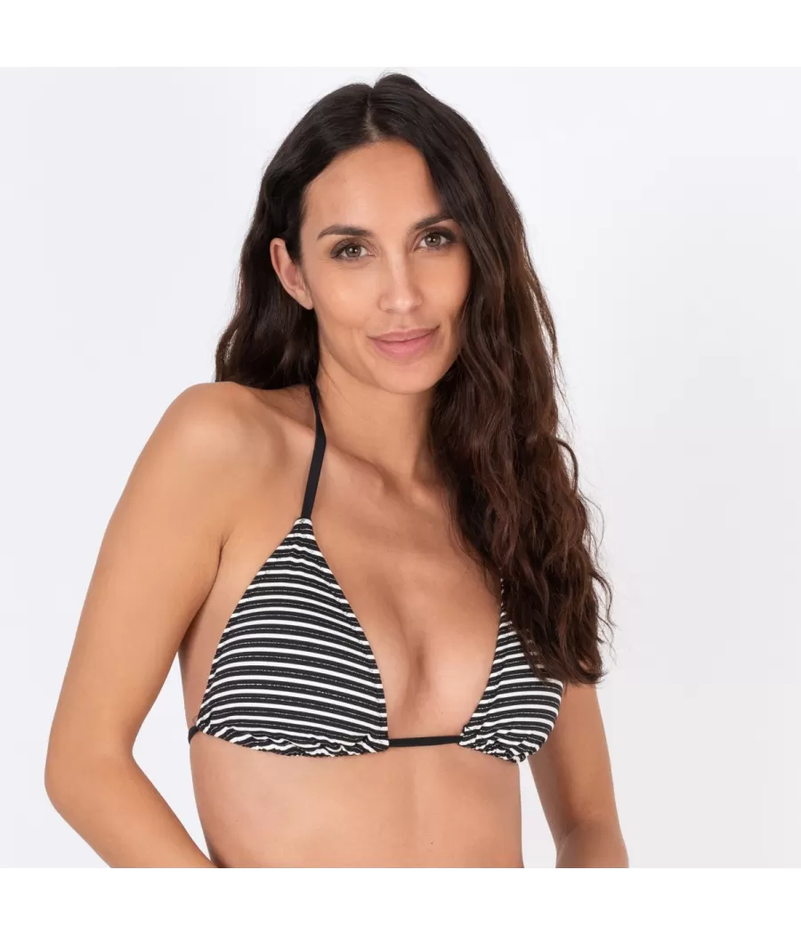 Haut de maillot femme triangle boat noir (Exclu web 2024)