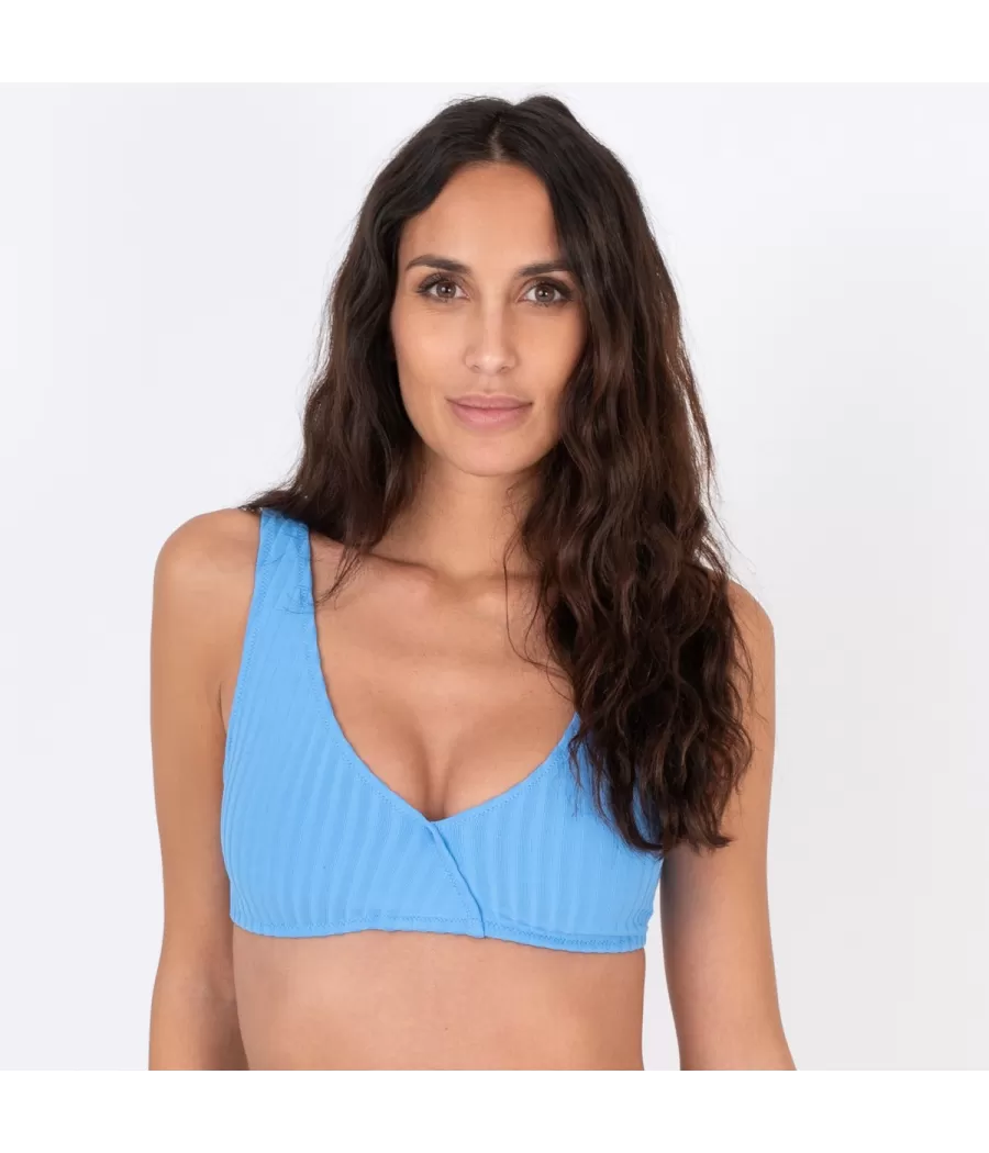 Haut de maillot femme brassière Marion Lupin bleu (Exclu web 2024)