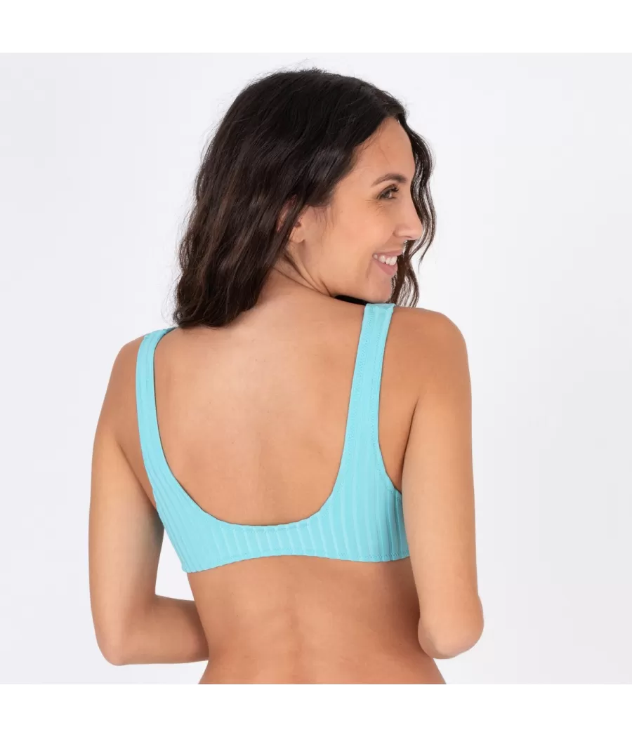 Haut de maillot femme brassière Marion Lupin océan (Exclu web 2024) | Kiwi Saint Tropez