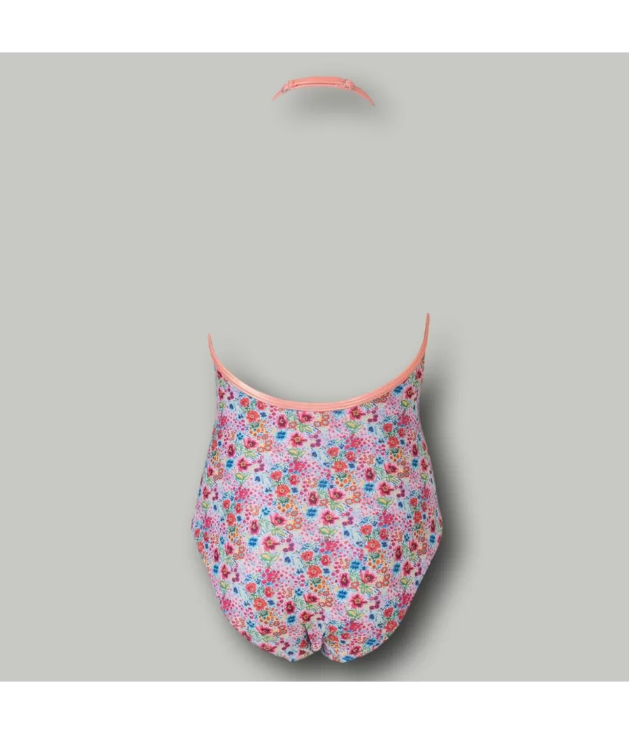 Maillot 1 pièce fille décolleté Judy corail (Exclu web 2024) | Kiwi Saint Tropez