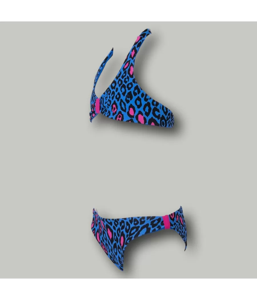 Maillot 2 pièces fille triangle leo saphir  | Kiwi Saint Tropez