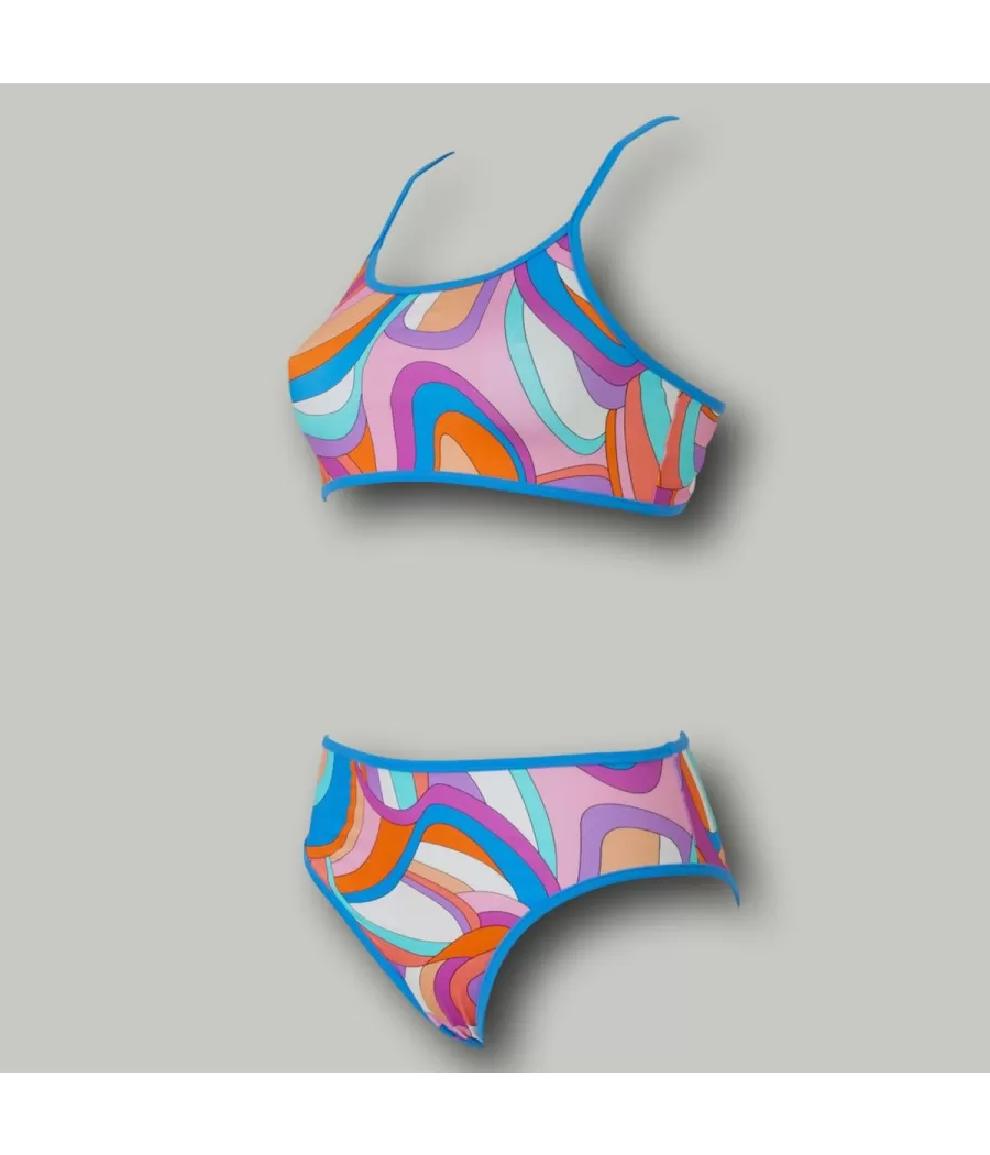 Maillot 2 pièces fille brassière rio rose | Kiwi Saint Tropez