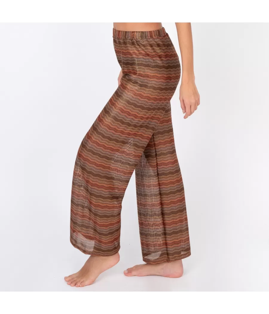 Pantalon femme crochet rétro terre | Kiwi Saint Tropez