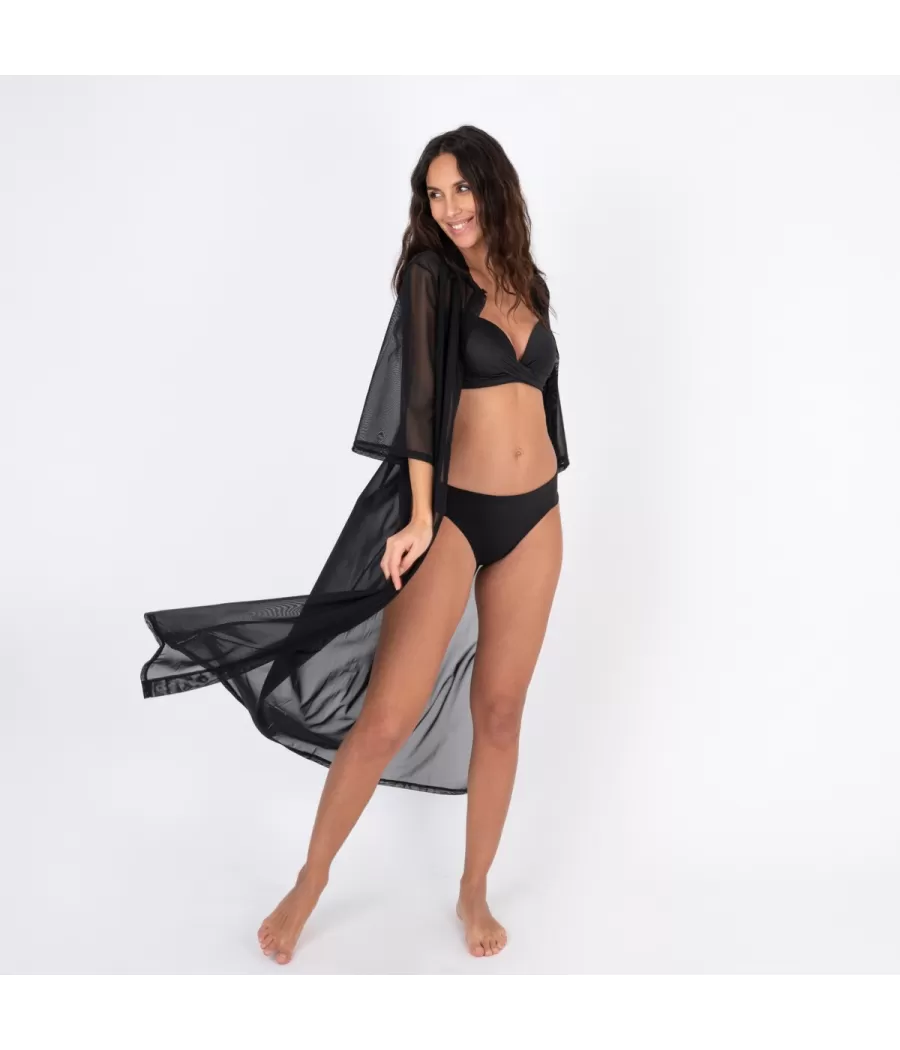 Kimono femme savane noir - Wrap | Kiwi Saint Tropez