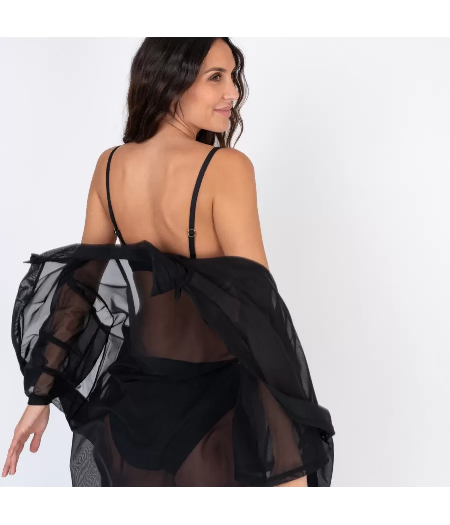 Kimono femme savane noir | Kiwi Saint Tropez