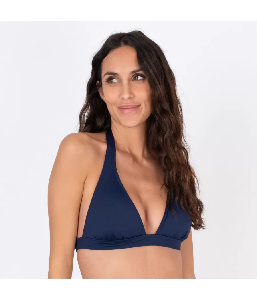 Haut de maillot femme triangle large savane navy