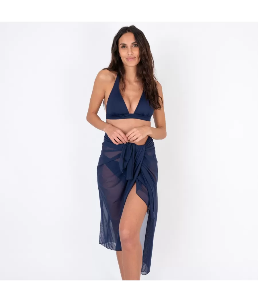 Dames lange sarong savanne marine