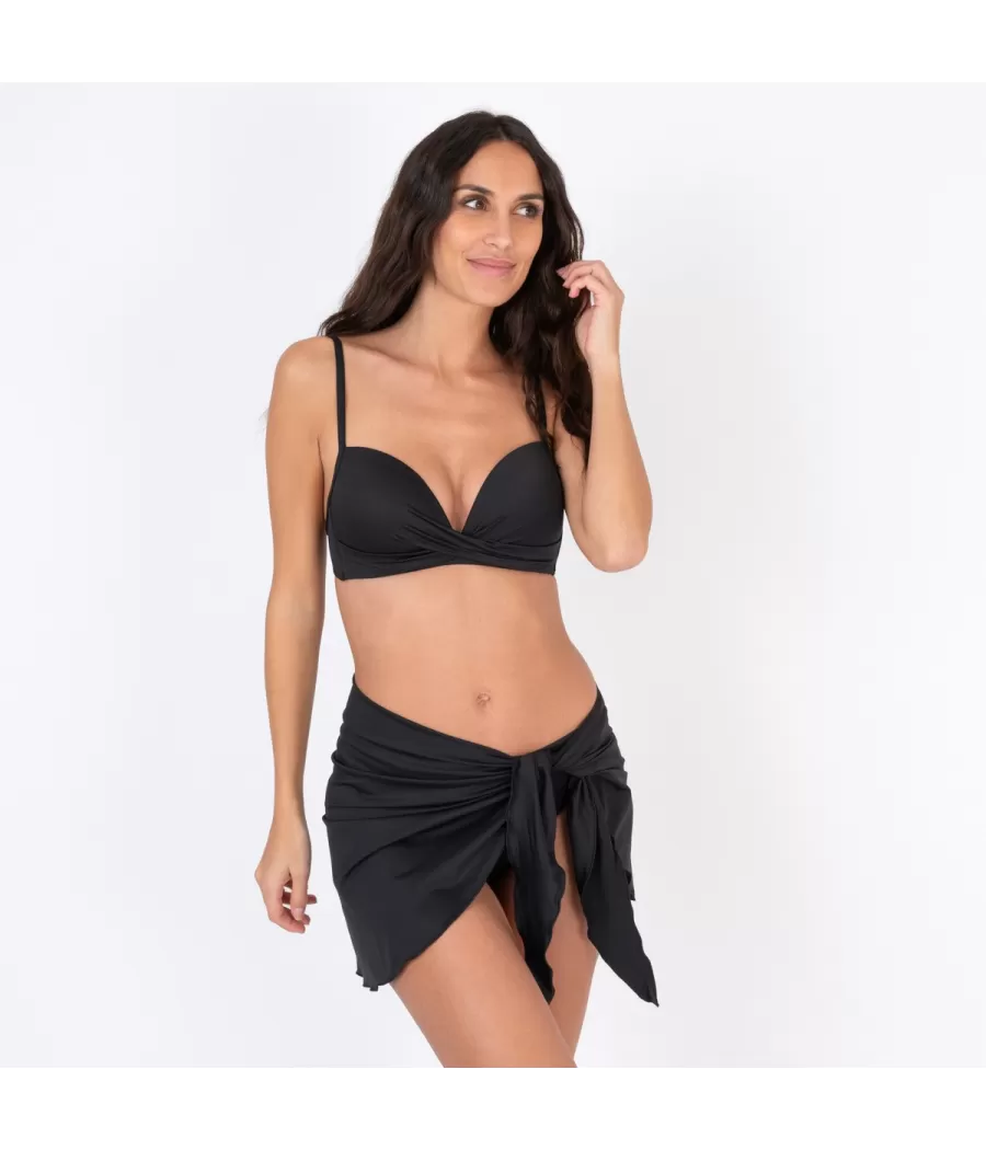 Paréo femme savane noir - Wrap | Kiwi Saint Tropez