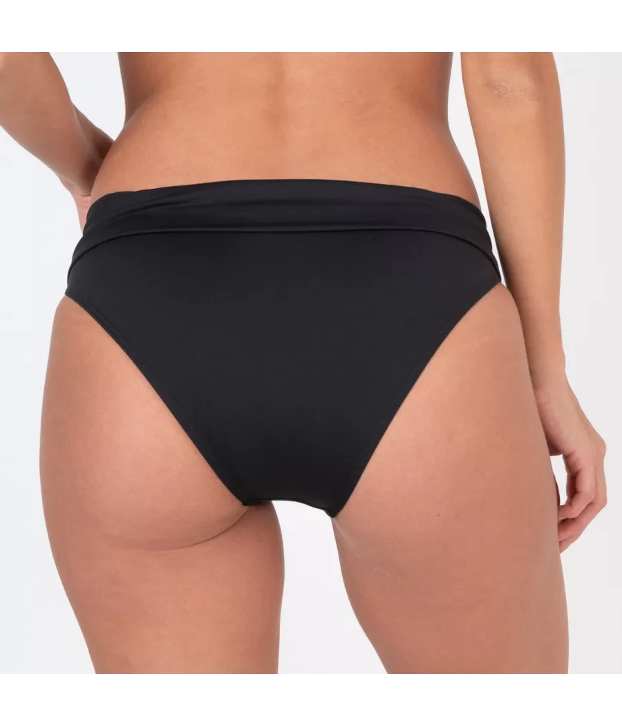 Culotte de maillot femme revers savane noir | Kiwi Saint Tropez